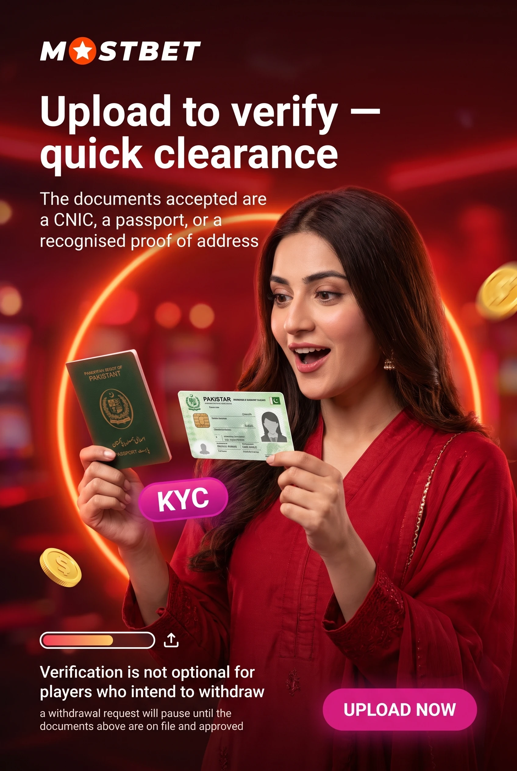 Verify identity with CNIC and address proof